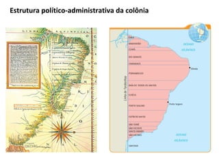Estrutura político-administrativa da colônia
 