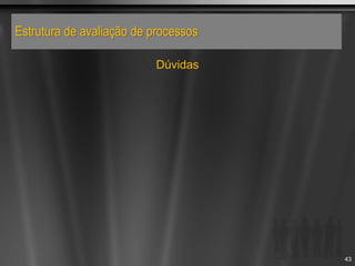 Estrutura de avaliação de processos
Dúvidas
43
 