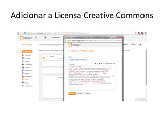 Adicionar a Licensa Creative Commons  
