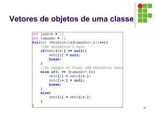 Vetores de objetos de uma classe
15
 