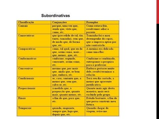 Subordinativas
 
