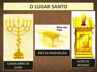 CANDELABRO DE
OURO
PÃES DA PROPOSIÇÃO
ALTAR DE
INCENSO
Pr.Davi Passos
 