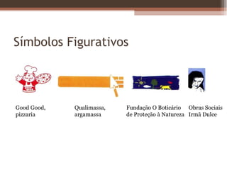 Símbolos Figurativos Good Good, pizzaria Qualimassa, argamassa Fundação O Boticário de Proteção à Natureza Obras Sociais Irmã Dulce 