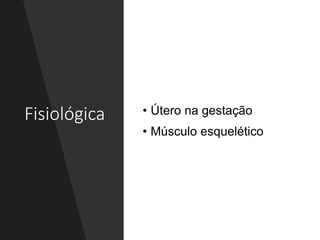 Fisiológica • Útero na gestação
• Músculo esquelético
 