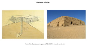 Mastabas egípcias
Fonte: http://www.ancient-egypt.info/2013/08/the-mastaba-tombs.html
 