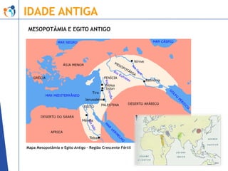 IDADE ANTIGA
MESOPOTÂMIA E EGITO ANTIGO

Mapa Mesopotâmia e Egito Antigo – Região Crescente Fértil

 
