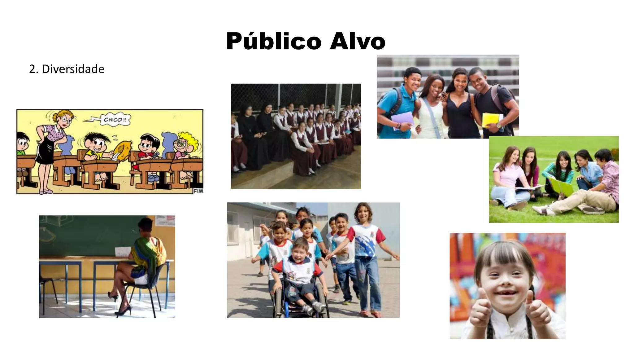Público Alvo
2. Diversidade
 