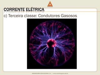 CORRENTE ELÉTRICA 
c) Terceira classe: Condutores Gasosos 
 