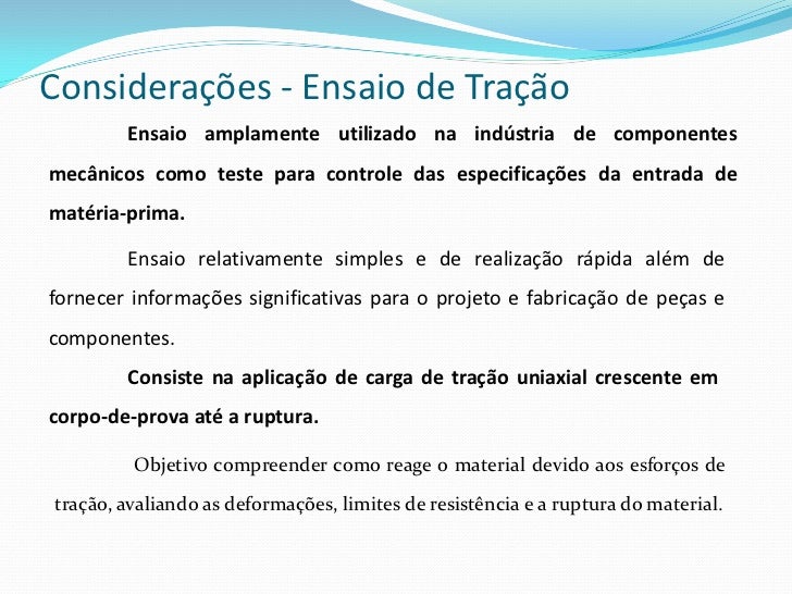 Ensaios de tracao