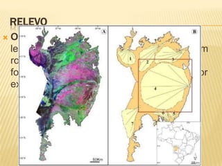 RELEVO
   Os rios – Em seu curso, os rios escavam
    leitos, formam vales, destroem e transportam
    rochas e sedimentos, depositando-os e
    formando novas feições de relevo, como, por
    exemplo, as planícies e os deltas.
 