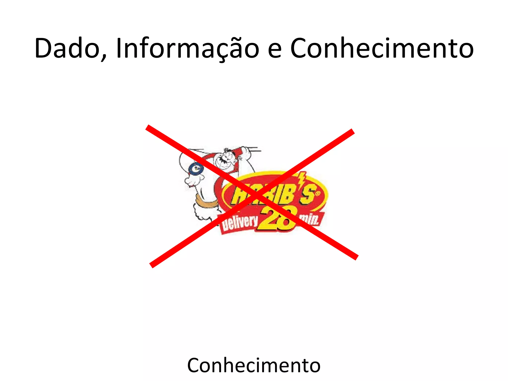 Dado, Informação e Conhecimento Conhecimento 