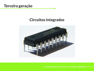 UNIVERSIDADE ESTADUAL DA PARAÍBA | PROJETOHERMES
Terceira geração
Circuitos integrados
 