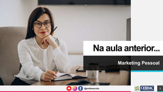@professorcbs
@professorcbs
Na aula anterior...
Marketing Pessoal
3
 