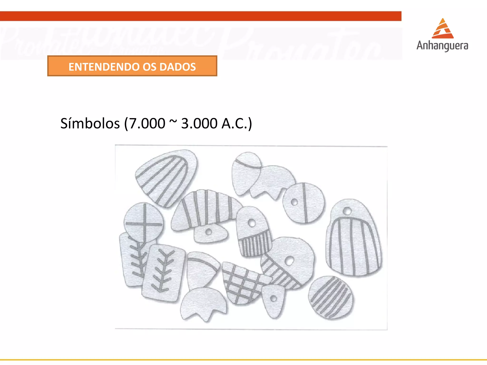 ENTENDENDO OS DADOS 
Símbolos (7.000 ~ 3.000 A.C.) 
 