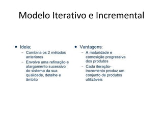 Modelo Iterativo e Incremental
 