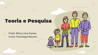 Teoria e Pesquisa
Profa: Wirna Lima Gomes
Curso: Psicologia Noturno
 