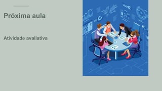 Atividade avaliativa
Próxima aula
 