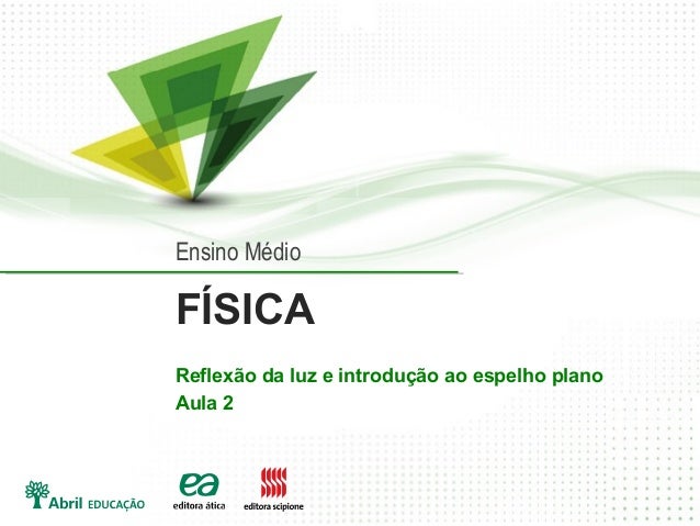 FÍSICA
Reflexão da luz e introdução ao espelho plano
Aula 2
Ensino Médio
 