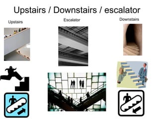 Upstairs / Downstairs / escalator Upstairs Downstairs Escalator 