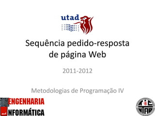 Sequência pedido-respostade página Web 2011-2012 Metodologias de Programação IV 