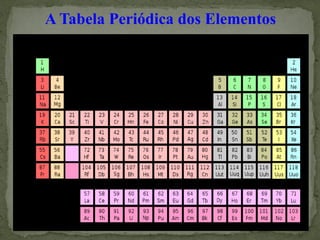A Tabela Periódica dos Elementos
 