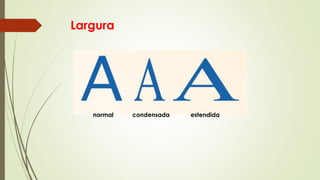 Largura
normal condensada estendida
 