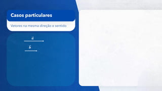 15
Vetores na mesma direção e sentido
Casos particulares
𝒂
𝒃
 