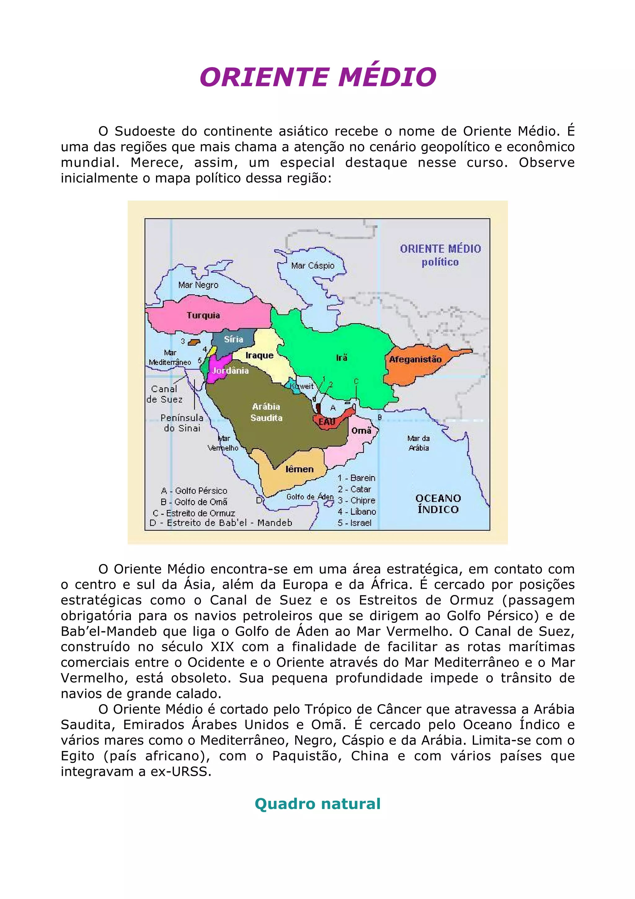Geografia - Oriente Médio | PDF