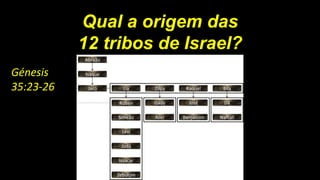 Qual a origem das
12 tribos de Israel?
Génesis
35:23-26
 