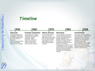 |MarketingdeGuerrilha|
27
A U L
A
Timeline
 