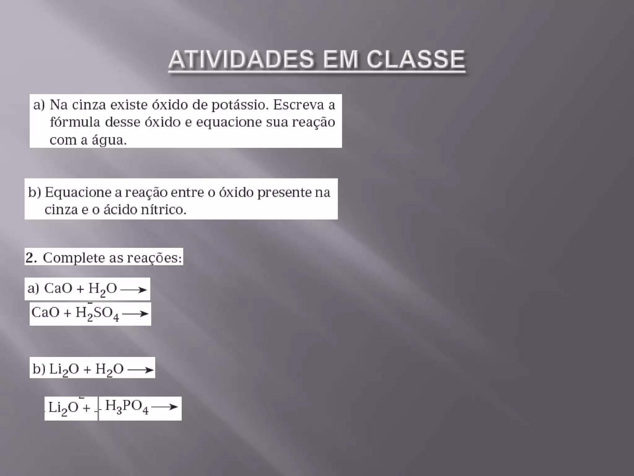 Aula 23 óxidos básicos e neutros - 1º ano