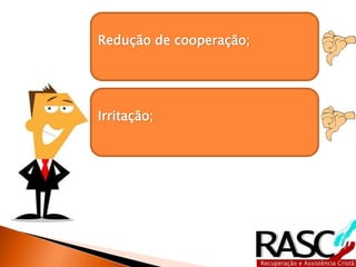 Redução de cooperação;
Irritação;
 