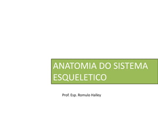 ANATOMIA DO SISTEMA
ESQUELETICO
Prof. Esp. Romulo Halley
 