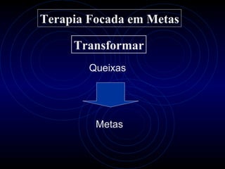 Terapia Focada em Metas

     Transformar
        Queixas




         Metas
 