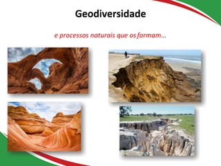 Erosão
Geodiversidade
e processos naturais que osformam...
 