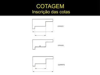 Inscrição das cotas
COTAGEM
 