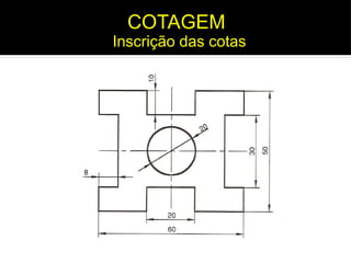 Inscrição das cotas
COTAGEM
 