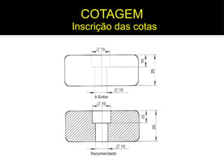 Inscrição das cotas
COTAGEM
 
