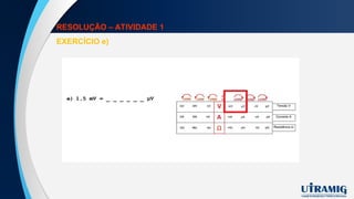 RESOLUÇÃO – ATIVIDADE 1
EXERCÍCIO e)
 