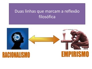 Duas linhas que marcam a reflexão
filosófica
 