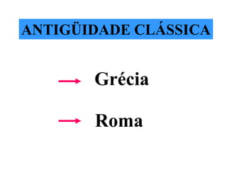 ANTIGÜIDADE CLÁSSICAGréciaRoma
