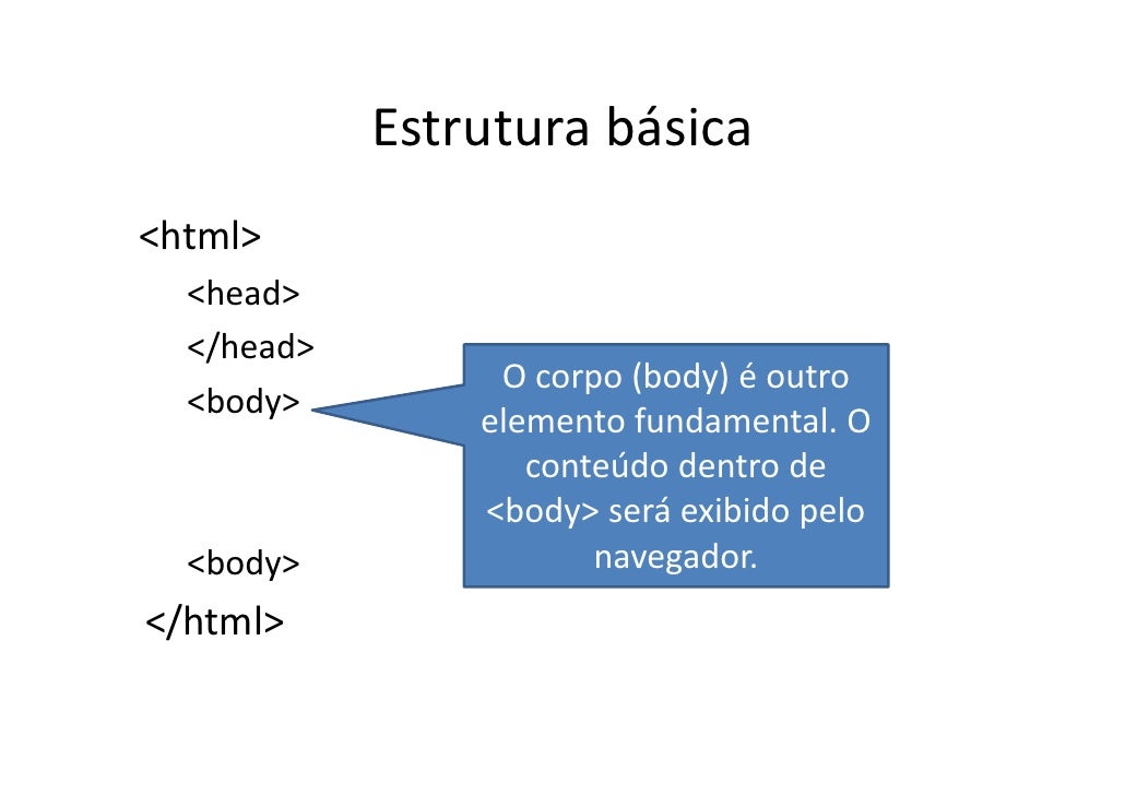Aula 2 – Introdução a HTML - conceitos básicos e estrutura