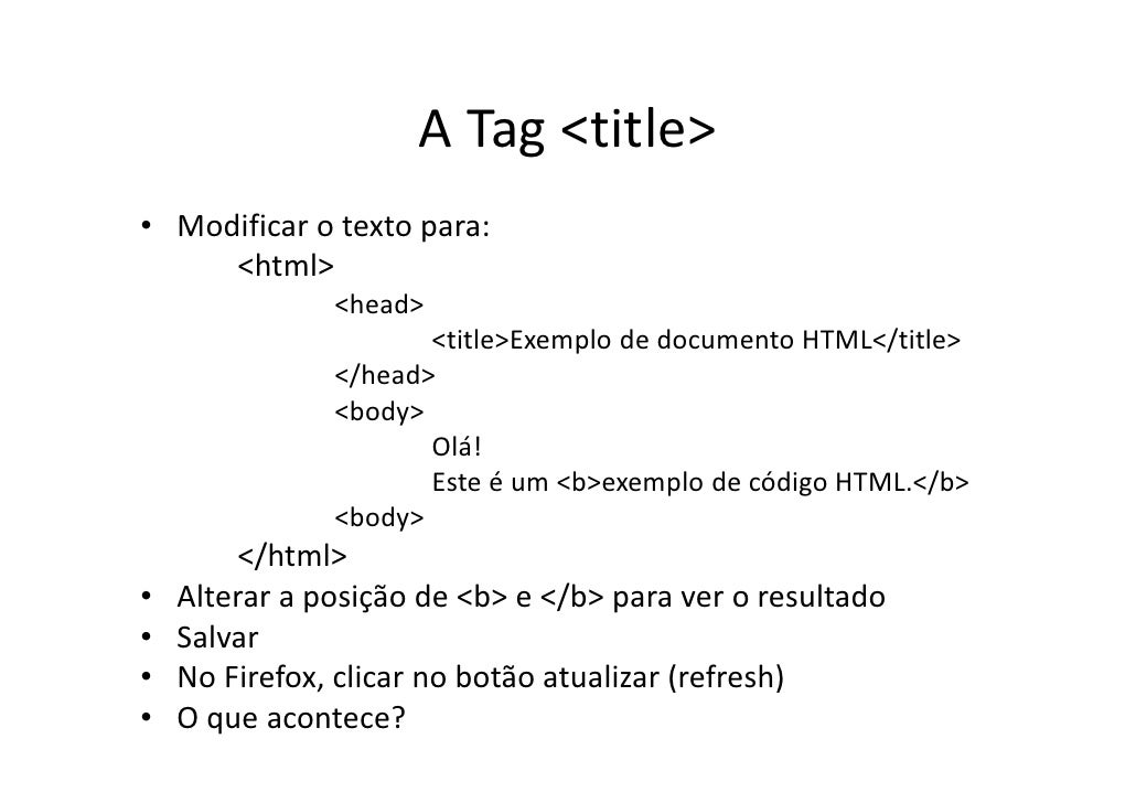 Aula 2 – Introdução a HTML - conceitos básicos e estrutura