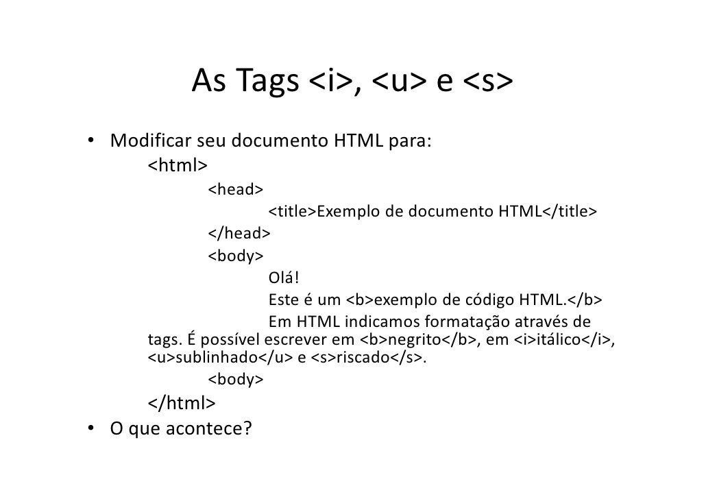 Aula 2 – Introdução a HTML - conceitos básicos e estrutura