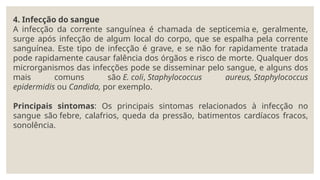 INFECÇÕES MAIS FREQUENTES NO AMBIENTE HOSPITALAR | PPTX