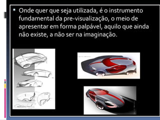 Onde quer que seja utilizada, é o instrumento fundamental da pre-visualização, o meio de apresentar em forma palpável, aquilo que ainda não existe, a não ser na imaginação.  