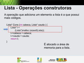 Lista encadeada: Codificação - C
Como criamos novos tipos de dados em C ?

 