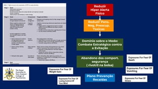 Reduzir
Hiper Alerta
Físico
Reduzir Pens.
Neg, Preocup.
Toxicas
Domínio sobre o Medo:
Combate Estratégico contra
a Evitação
Abandono dos comport.
segurança
( rivotril na bolsa)
Plano Prevenção
Recaídas
 