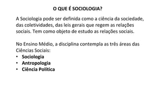 ENSINO MÉDIO - O Surgimento da Sociologia | PPTX