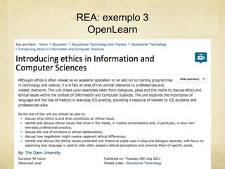 REA: exemplo 3
OpenLearn
 